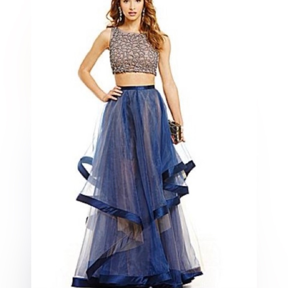 Glamour by Terani couture two piece bead prom dress. No flaws, Only worn once!